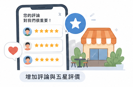 增加評論與五星評價